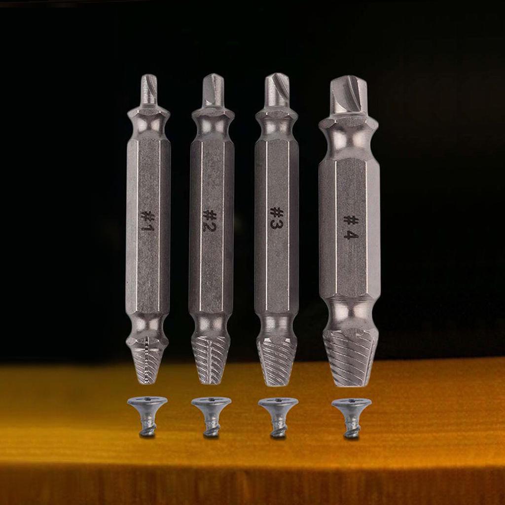 

Сломанный скорость для удаления поврежденных болт 4шт винт экстрактор сверла биты руководство набор без коробки