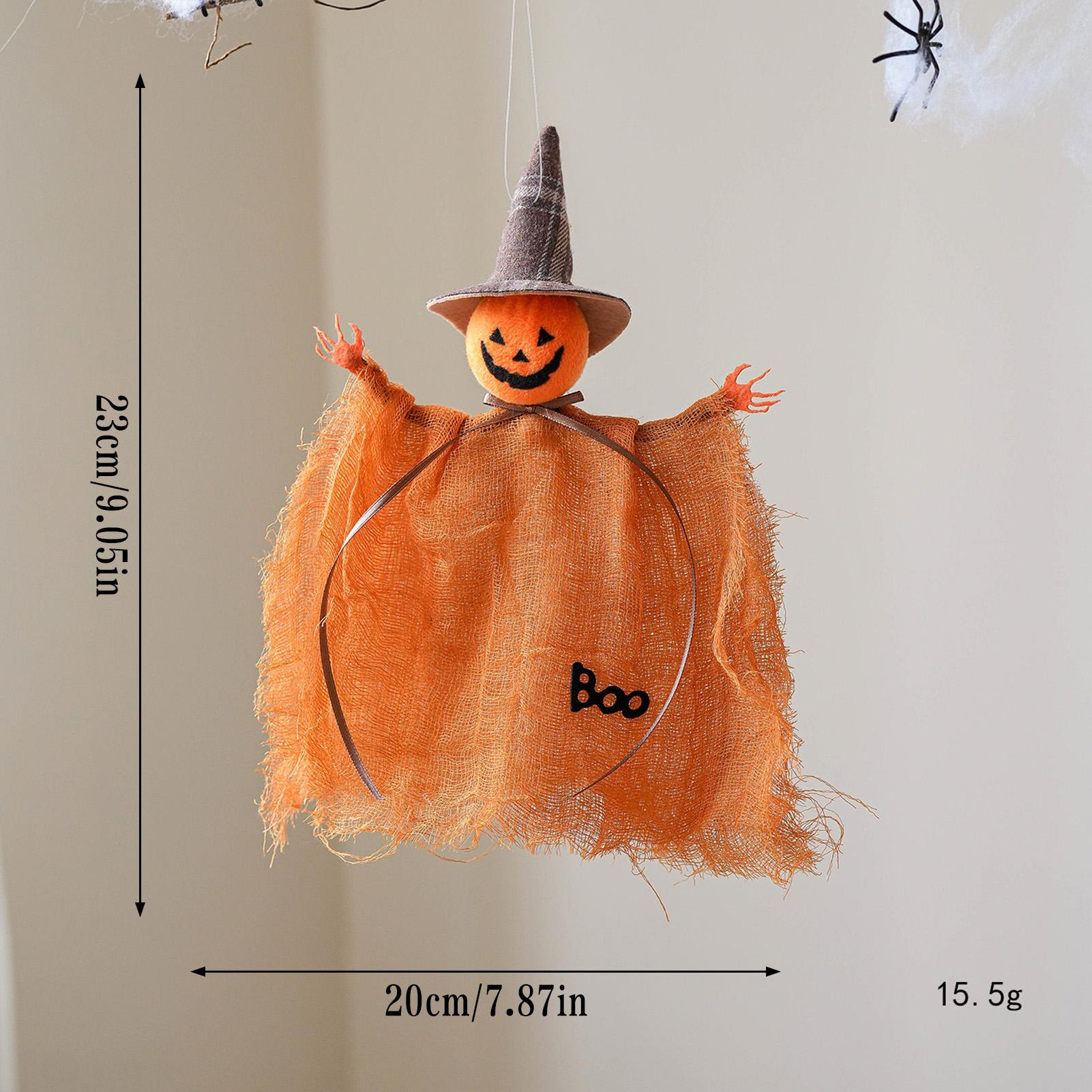 

Halloween Mesh Ghost Pumpkin Witch Hanging Decorations Sheer Silk Cloth Spooky Halloween Party Decor for Windows Porch гарбуз