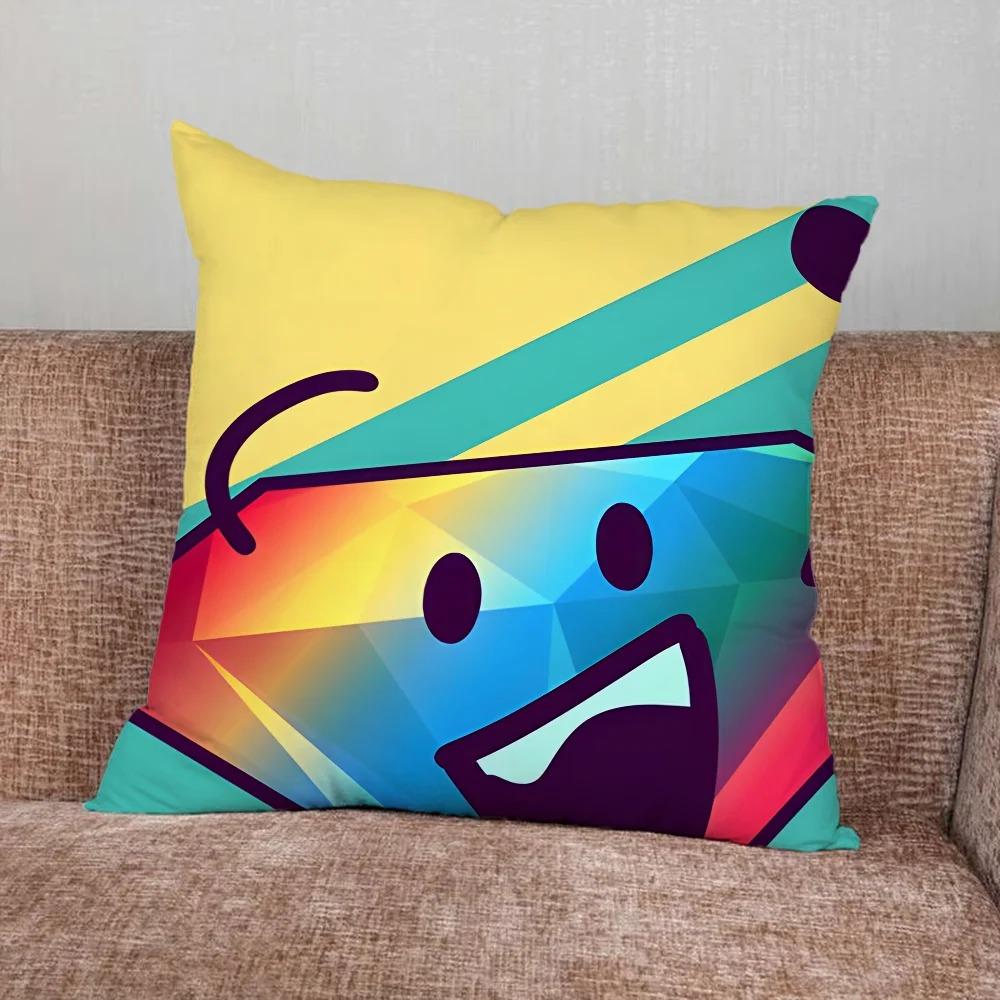 Funny Cartoon Number Figure Throw Pillow Case Cute Geometric Square Cushion Cover For Kids Room Sofa Couch Home Decor 40X40Cm