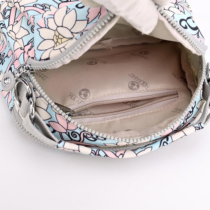 Women's Bag Middle-aged And Elderly Mother's Bag Lightweight Printed Nylon Bag Multi-pocket Shoulder Crossbody Bag