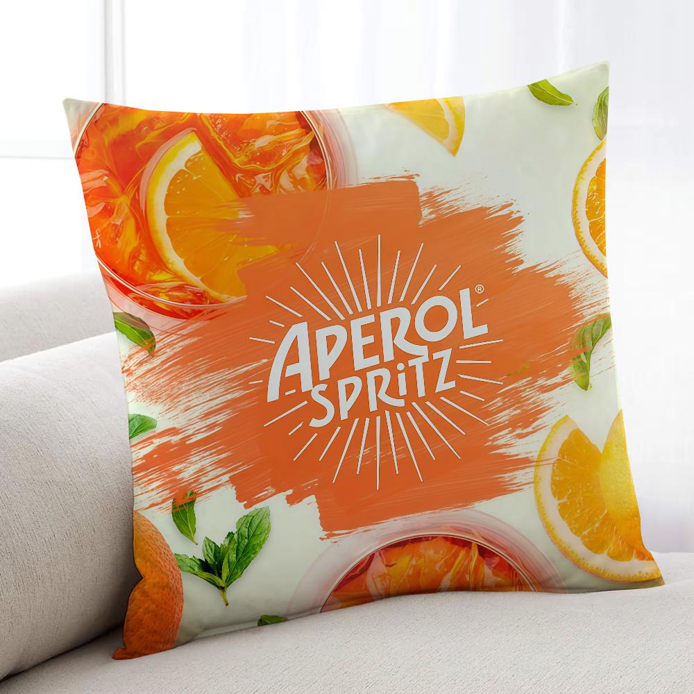 A-Aperol S-Spritz-ES Logo Cushion Cover Home Bedding Sofa Living Room Pillowcase Simple Soft Skin Cushion Cover Party Gift