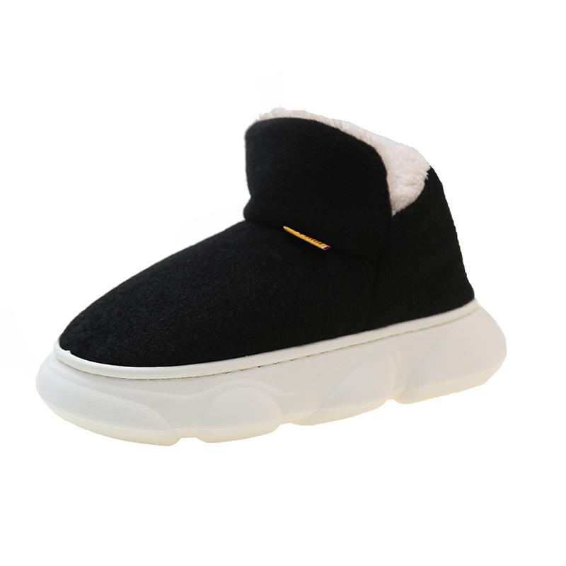 

Зима новые домашние комнатные тапочки из хлопка для пары, модные уличные плюшевые туфли на платформе, теплые повседневные хлопковые туфли большого размера 44-45