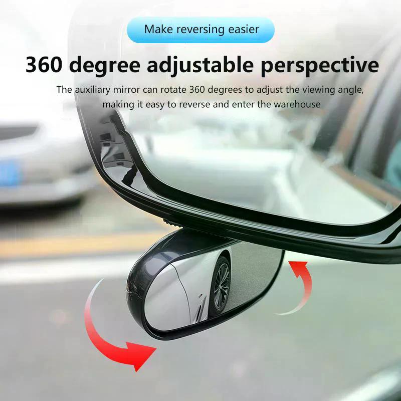 Universal Car Mirror Auxiliary Rear View Mirror Wide Angle Side Rear Mirrors Reverse Blind Spot 360° Adjustable Car Accessories