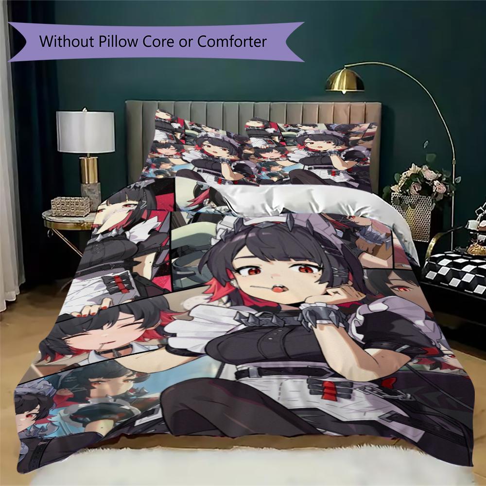 Zenless Zone Zero Pattern Bedding uilt Set uilt Cover Pillowcase Home Decoration Birthday Gift (1 * duvet cover + 2 * pillowcase without core)255