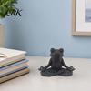 Schattige Yoga Kikker Cadeau Beeldje, 3D Geprint Mediterend Figuurtje, Facetvormig Planken Beeldje Zit in Meditatie voor Bureau Kamer Zen Decoratie Mat Glas Textuur