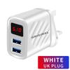 18W Dual USB Charger Quick Charge 3.0 2.4A Digital Diplay Fast Charging for iPhone Samsung Xiaomi Portable Phone Charger Adapter