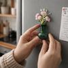 3D Magnetic Vase Sticker With Flower Refrigerator Magnets Magnetic Glass Vases  Holiday Gift