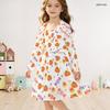 Girls White Halloween Two Piece Outfit Long Sleeve Cardigan Sleeveless Dress Pumpkin Bat Bow Print