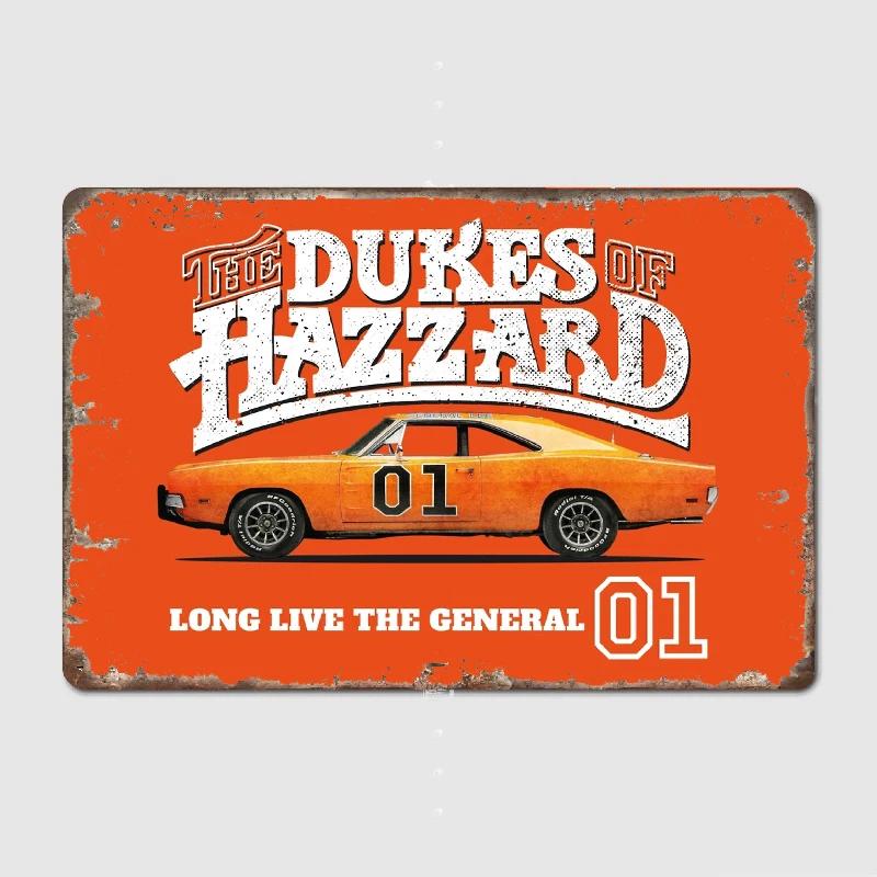 Vintage General Lee Dukes of Hazzard Metal Tin Sign Poster  IndoorOutdoor Wall Decor for Home Bar Coffee Shop Kitchen Truck