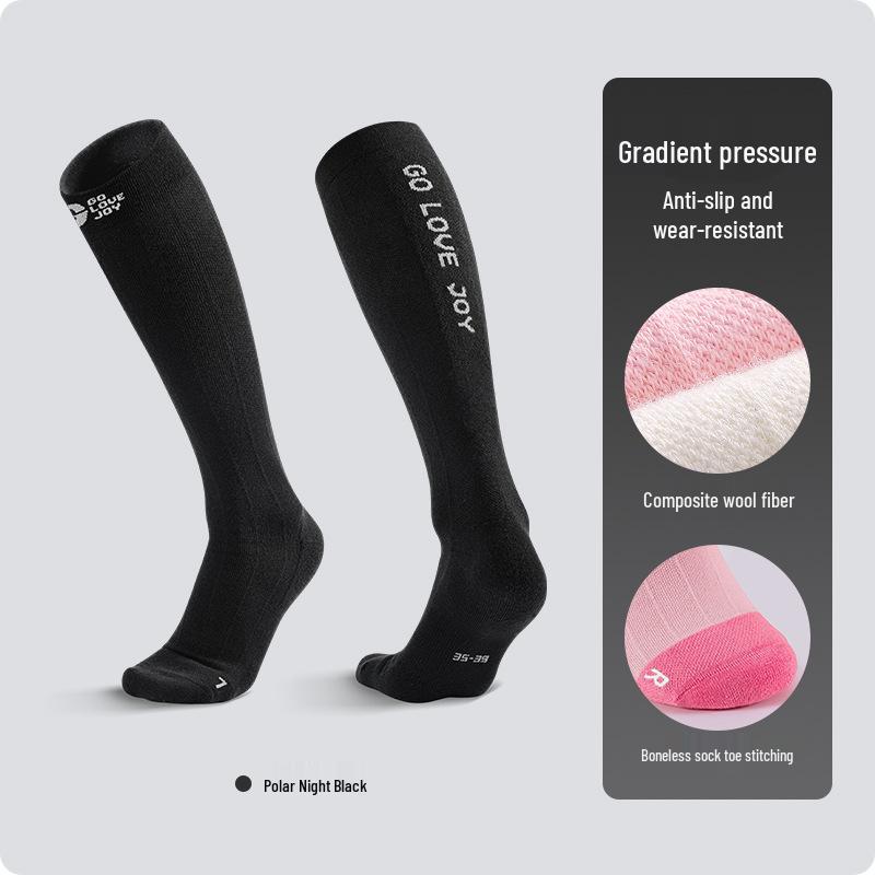 Unisex Winter Wool Ski Socks - Warm, Quick-Dry, Fleece-Lined, High-Top Compression for Outdoor Sports
