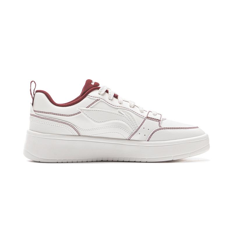 Li Ning Sycee Rutschfest Dämpfung Abriebfest Niedrig geschnittene Skateboard-Schuhe Damen Weiß Rot AGCV144-4