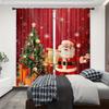 Santa Claus Printed Curtains Pole Bag Home Decoration Room Window Christmas Made Of Polyester