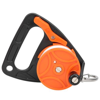 Bobina Linea di Immersione da 150ft Attrezzatura Subacquea con Maniglia Posizione Scheda Combinazione Corda in PP Arancione