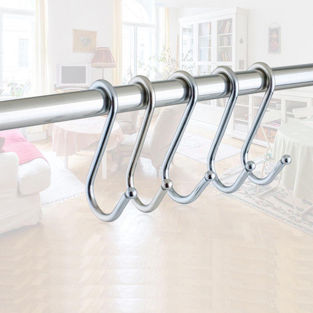 1/5/10Pcs Silver Stainless Steel Home Kitchen Storage Rack Clasps Hooks Hanger Hook S Shaped