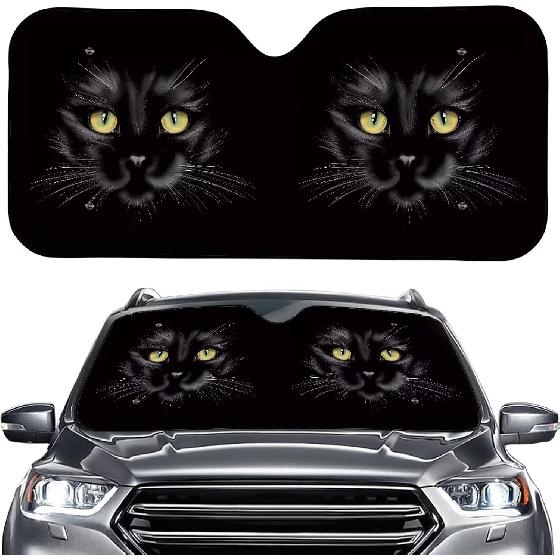 Talayituse Funny Family Dogs Print Windshield Sunshade for Car SUV Truck Foldable Uv Ray Reflector Front Window Sun Shade Visor Shield Cover