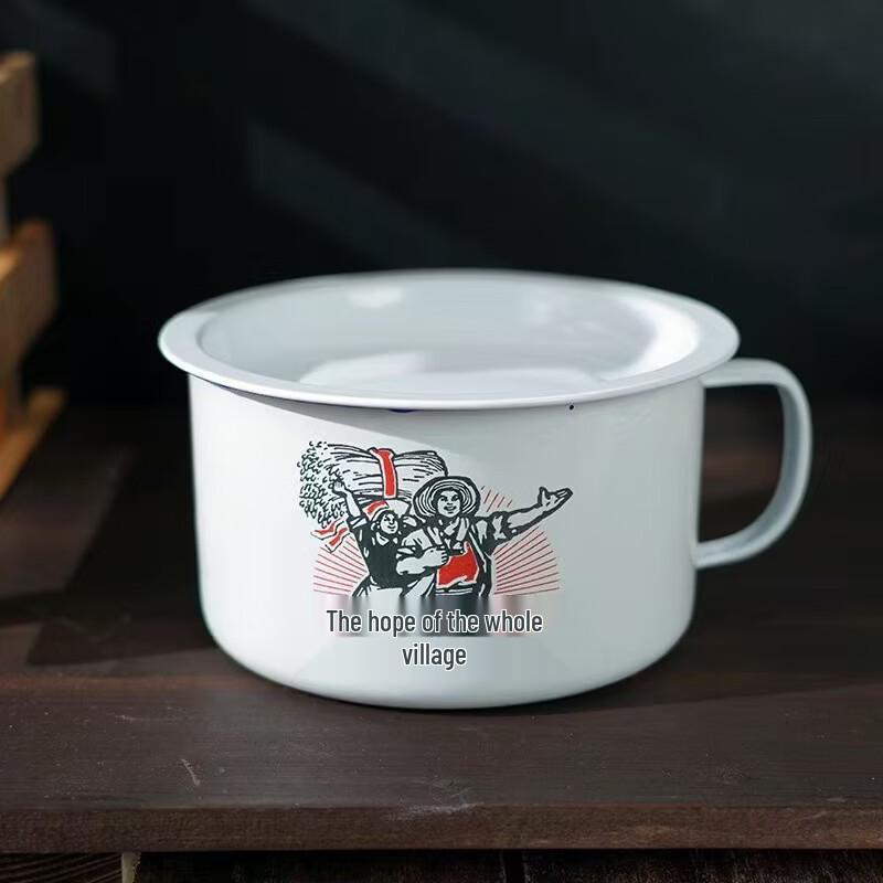 OLOEY Retro Enamel Noodle Bowl with Lid