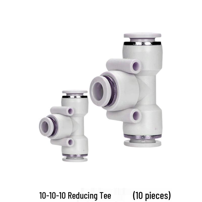 Jinghong 10mm Pneumatic Quick Tee Connector (10-Pack)
