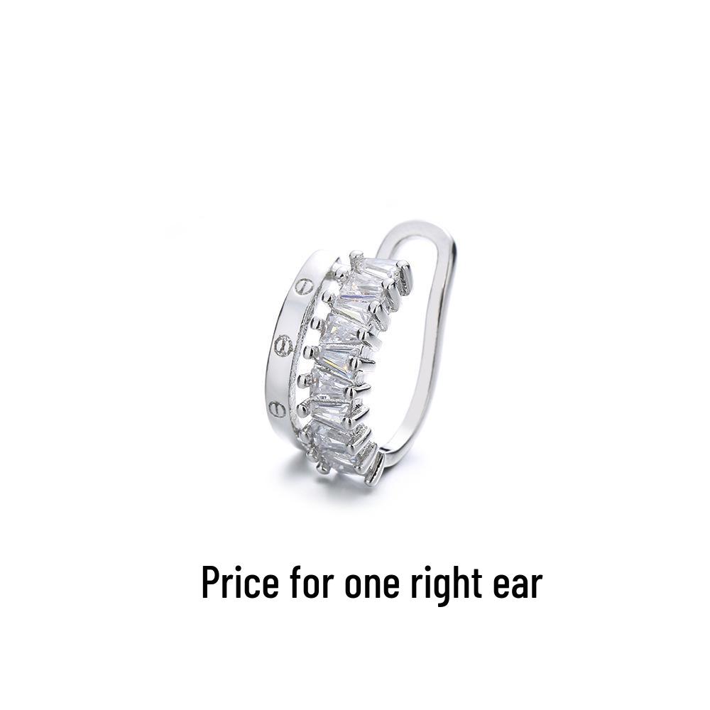 Zirkonia Doppel-Schicht Strass-Kreuz-Kette Ohne-Piercing Stern Ohr-Manschette für Damen