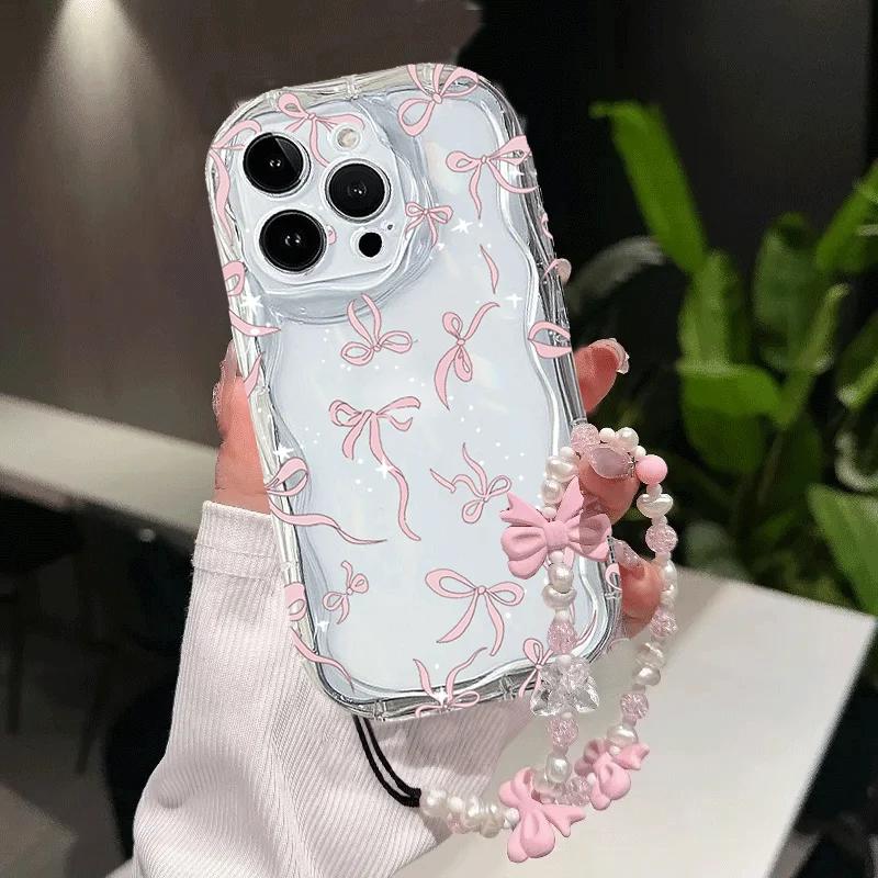 Korea Cute Star Bow Pattern Chain Case For Xiaomi Redmi 15 15C 14C 13C 12C 13 12 A5 Note 12 13 14 Pro Plus 5G 11S 10 11 Pro 4G