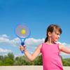 1 Set Bunte Plastik-Badminton-Tennis-Kombi-Schläger-Set mit 2 Bällen Geeignet für Party-Interaktionsspiele Sportaktivitäten ZYF