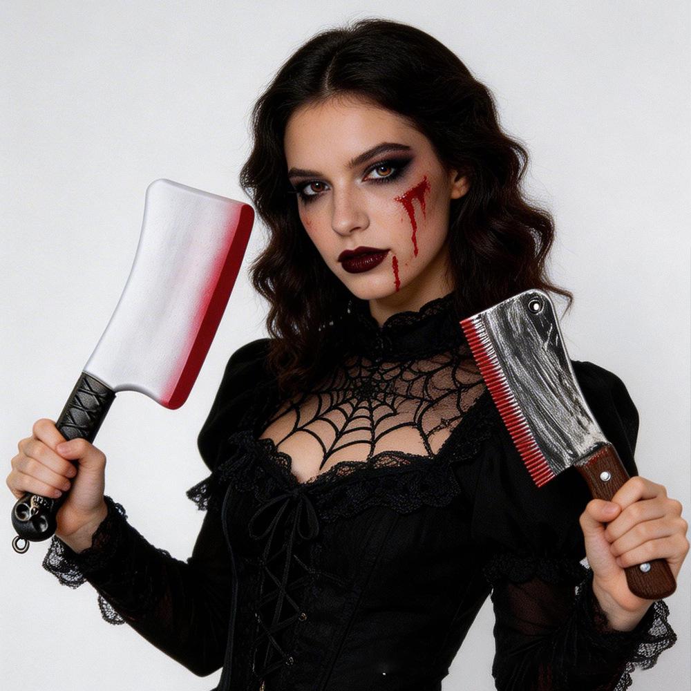 Halloween Simulated Blood Kitchen Knife Prank Prop - Ghost Festival Decoration