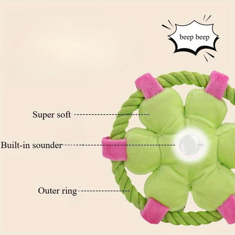 Durable Anti-Choking Dog Chew Squeaky Toy, Soft Rope Loop Design for Interactive Play, Ideal for Fetching Tug-of-War and Dental Exercise