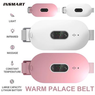 Electric Period Cramp Massager Warm Palace Belt for Menstrual Colic Relief Pain Waist Stomach Abdominal Vibrating Heating Belt