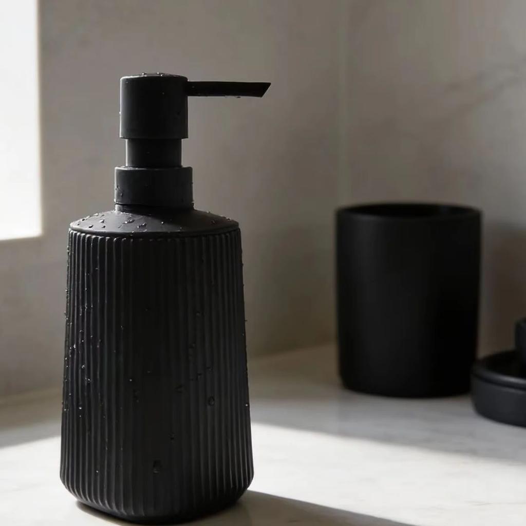 Plastic Soap Dispenser Pump Bottle 380ml Black For Kitchen Bathroom Lotion Dishwashing Liquid Dispensing Empty Bottle