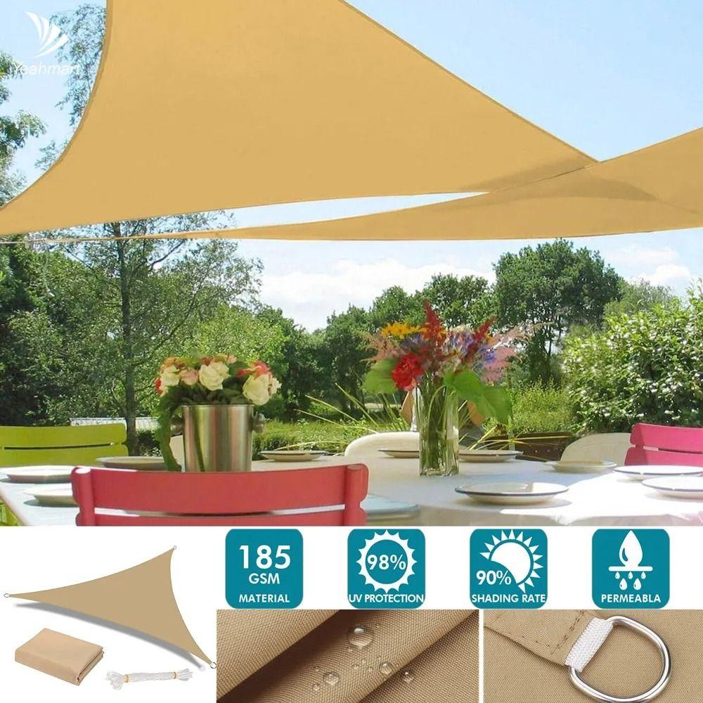With Ropes Triangle Sunshade Triangle Outdoor Canopy Adjustable Shade Sail  Pool Area