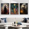 Floral Witch Classical Poster Mystical Art Oil Painting Print Witches Coven Amongst The Wildflowers Canvas Painting Wall Decor