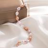 Classic Baroque Ellipse Gold Color Pearl Beaded Bracelet Foe Women Charm Trendy Adjustable Bride Bangle Jewelry Accessory Gift