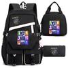 Katseye 3-in-1 School Backpack Set USB Charging Lunch Bag Pencil Case for Teenagers Students Lightweight Casual Bookbag with Large Capacity