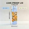 1PC Dry Autumn Yellow Flower Cluster Print 750ml Color Plastic Sports Water Bottle Leakproof Flip Straw Lid Suitable for Sports Office Home Use