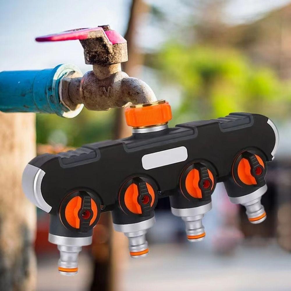 Splitter Design 4-Way Faucet Diverter Tap Connector Hose Connector Splitter  Lawn Care