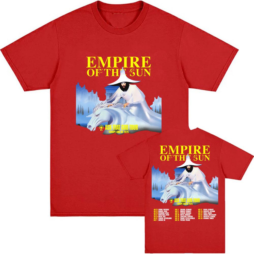 Ask That God Tour 2025 Tričko Empire of The Sun Music Group Trička Grafický potisk Oblečení Ležérní Krátký rukáv Bavlněná Trička Pánské