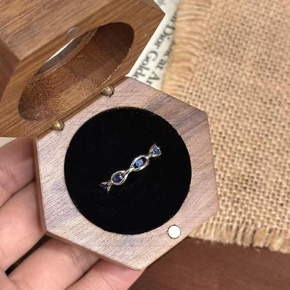 Adjustable Open Ring Sapphire Blue Women's Jewelry Fashion Evil Eye Ring  for Daily Wear and Prom