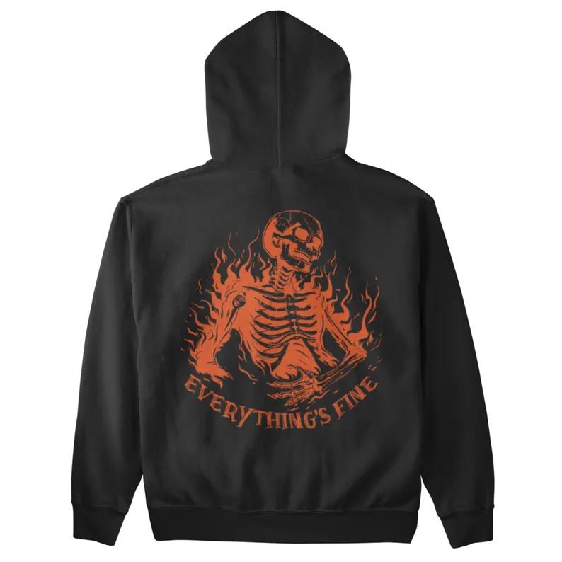 2025 Hip Hop Y2k Skull Printed Hoodies Women Men Clothing Fall Winter Fleece Loose Sweatshirts Vintage Gothic Street Hoody