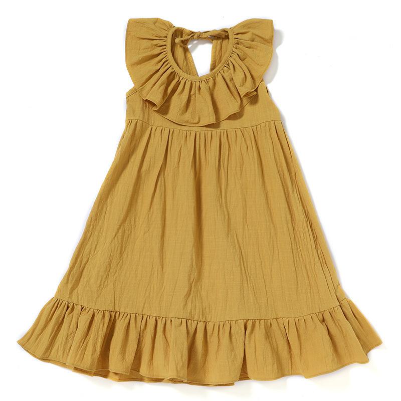 Girl's Dress with Ruffled Edges Summer Style Vest Dress Princess Dress Korean for Women