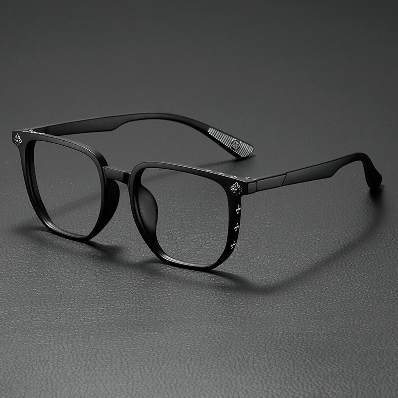1920s Artistic Retro Style Black Frame Anti Blue Light Large Frame Face Frameless Sunglasses Men Women