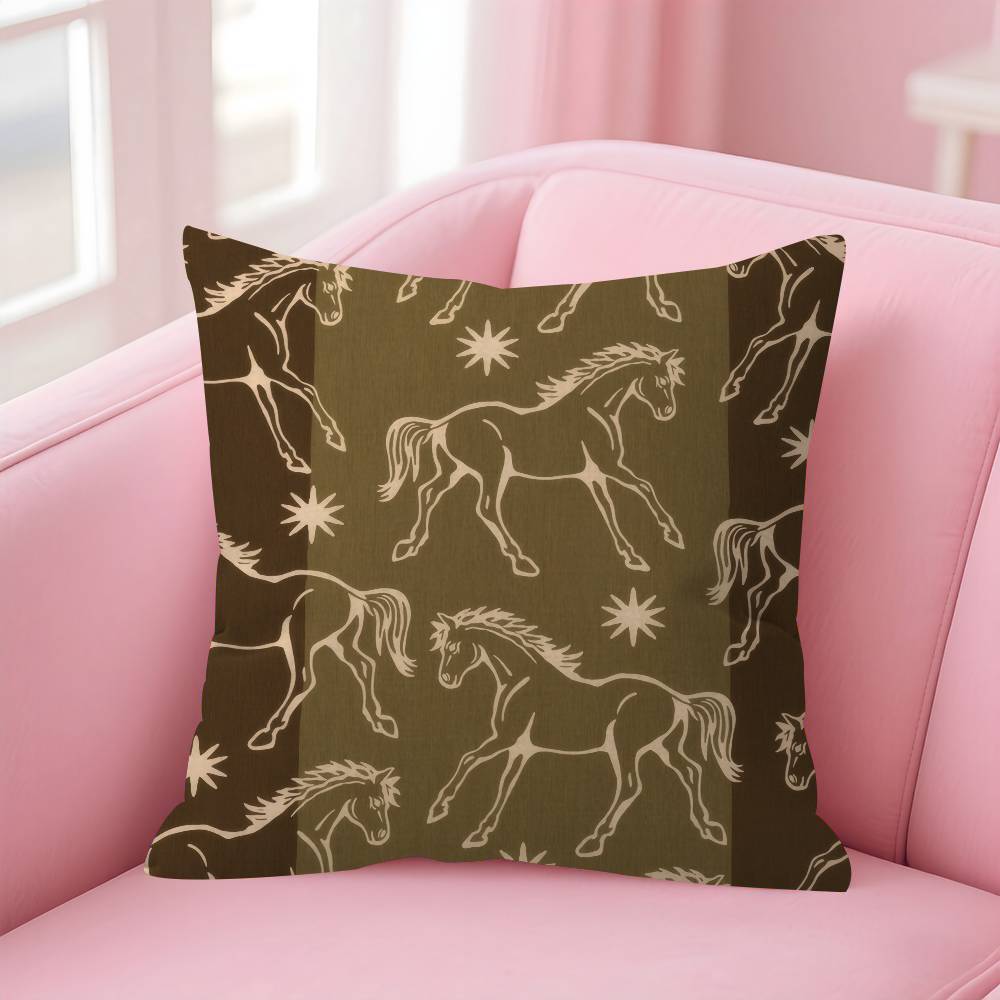 Horse Luxury Printed Pillow Gift Home Office Decoration Bedroom Sofa Car Cushion Cover Case 45X45