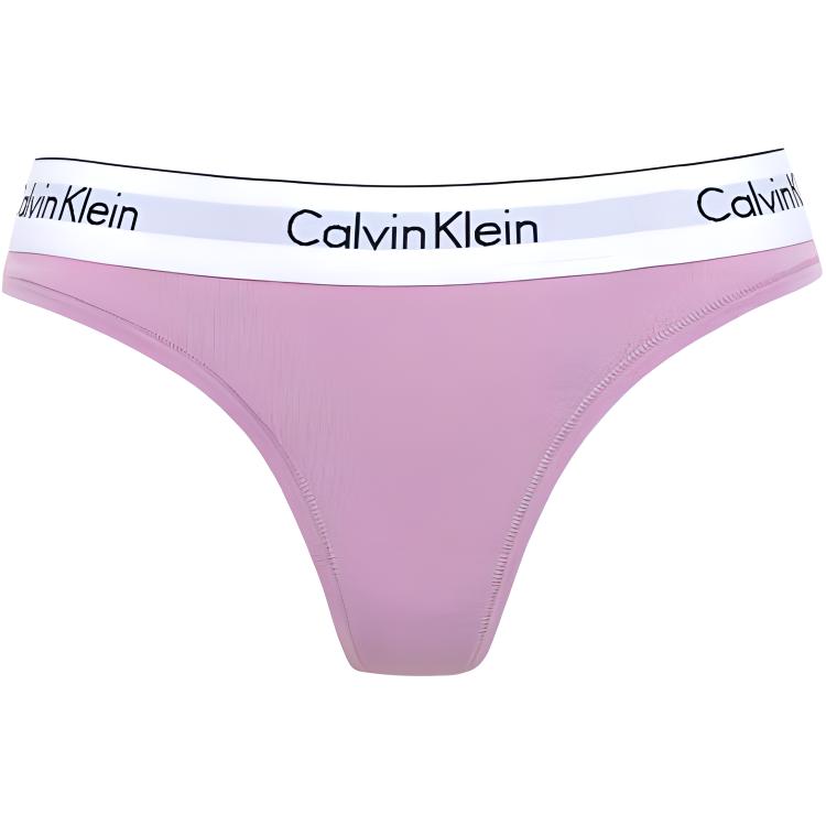 

Calvin Klein Color Block Waistband Letter Comfortable Simple Triangle Thong Underwear Women underwear Pink 0000F3786E-FTW M