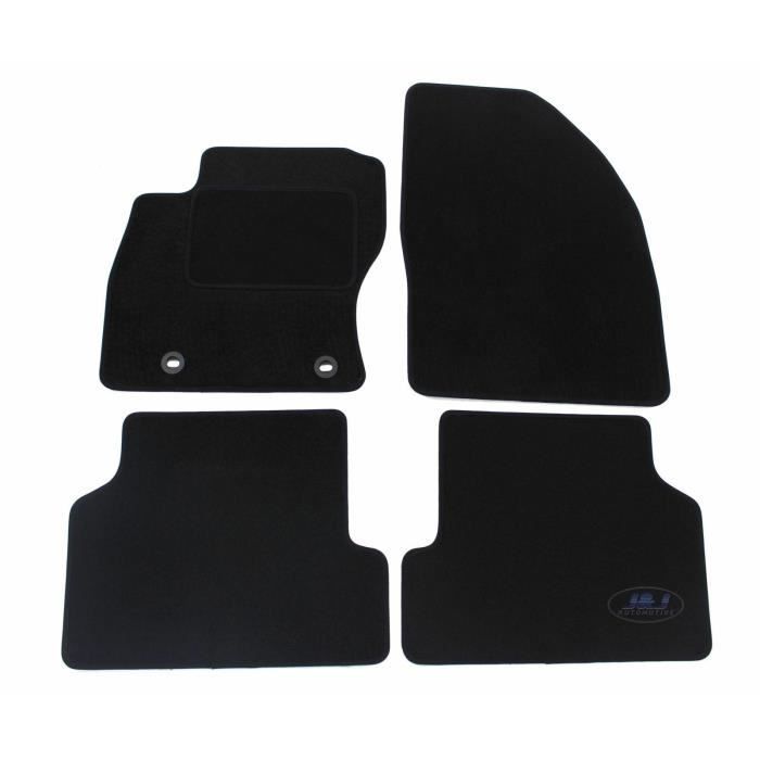 Tapis De Sol Noir Velours - J&J AUTOMOTIVE - Ford Focus 2005-2010 - Sur Mesure - Antidérapant - Imperméable