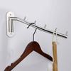 Heavy Duty Steel Folding Wall Mounted Coat Hanger Rack with 5 Hooks Swinging Arm Holder 235mm for Efficient Storage