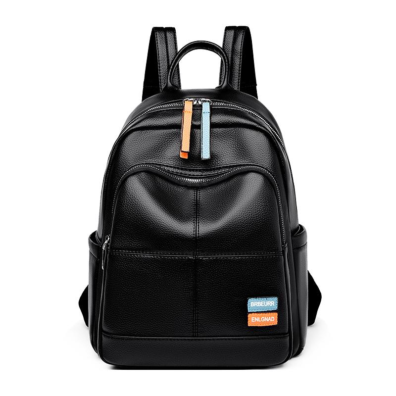 

New Women Backpack Backpack For School Teenagers Girls Pu Leather Bookbag Fashion Solid Travel Backpack Student Bag Quality