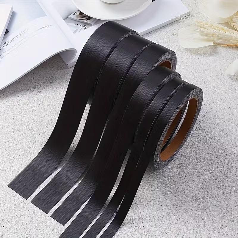 10Mx1/2/3cm Door Frames Self-adhesive PVC Edge Banding Tape Furniture Wood Grain for Refurbishment Cabinets Seams Repair Wall