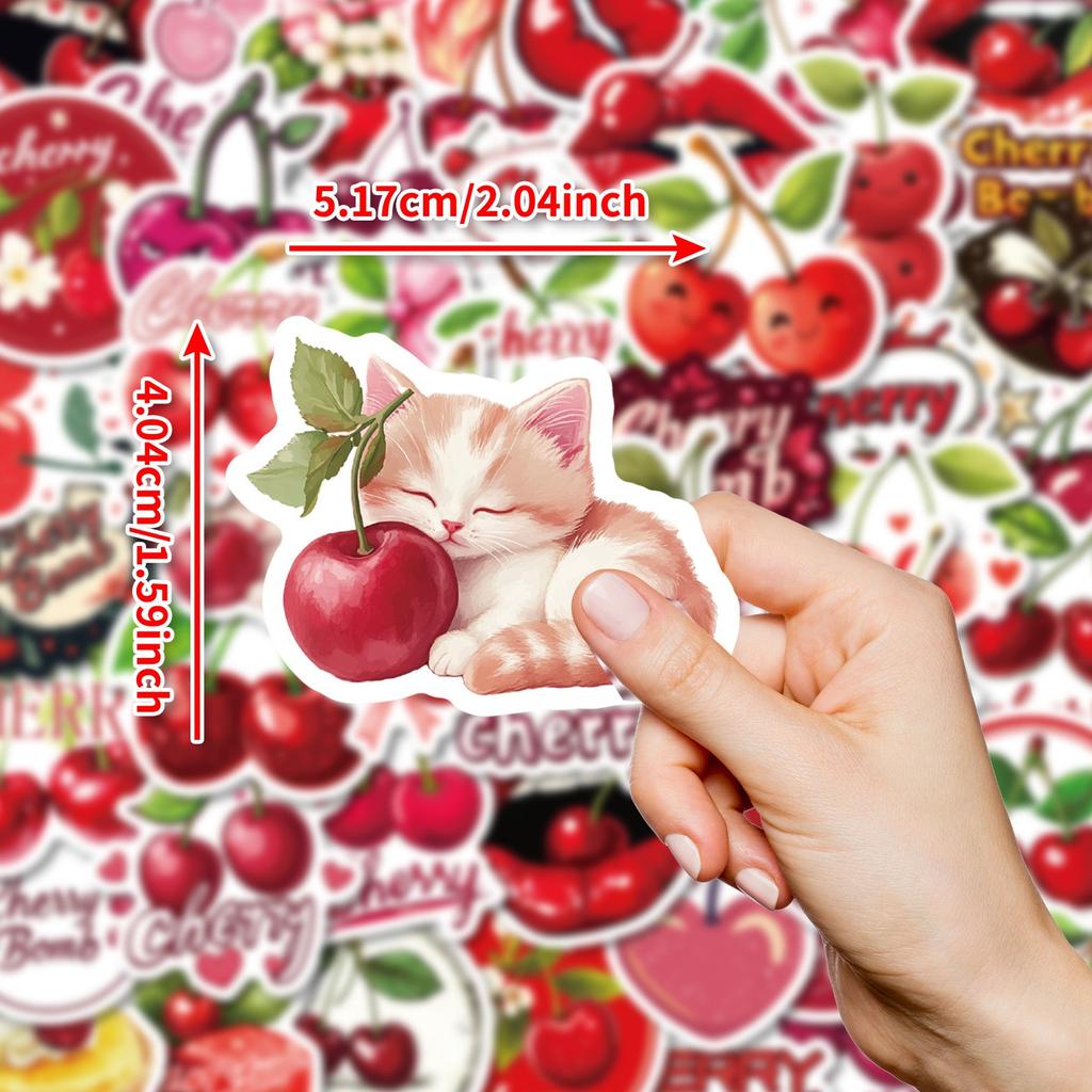 50PC Red Stickers For Refrigerator, Cup, Guitar, Phone Case Stickers
