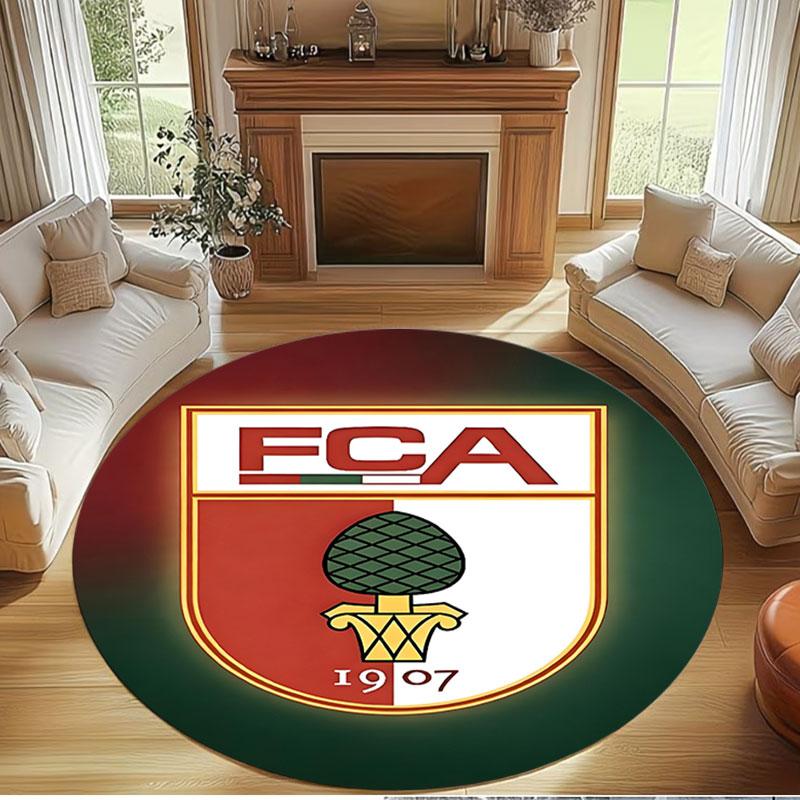 FC Augsburg Print Round Rug, Washable Floor Carpet, For Entryway Dorm Laundry Room Office Study, Home Decor Birthday Christmas Gift