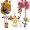 Sailor Moon Keychain Anime Doll Keyring Women Car Keyholder Backpack Pendant Bag Charm Cartoon Key Ring for Girls Birthday Gift