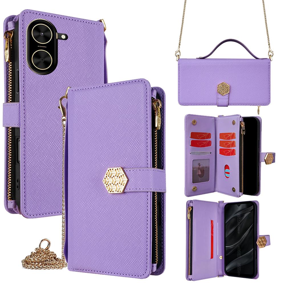 For Xiaomi Redmi A5 4G (171.7mm) Case Cross Texture PU Leather+TPU Wallet Phone Cover with Strap