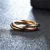 1Pc Fashion Classic Three Lives Three Worlds Three Colors Three Rings Interlocking Titanium Steel Ring